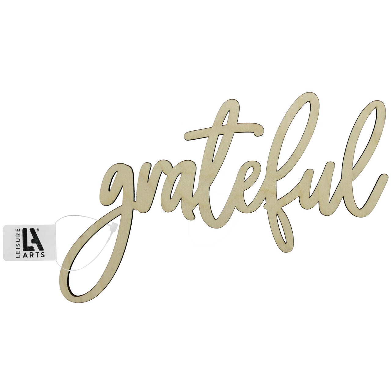 Leisure Arts Unfinished Wood Words - 9.5" X 6" - Grateful Wood Cutout Word Cutouts For Crafts Wooden Words For Crafts Wooden Cut Out Letters Laser Cut Medium Size